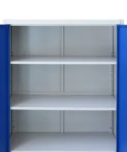 vidaXL Office Cabinet Metal 90x40x140 cm Grey and Blue