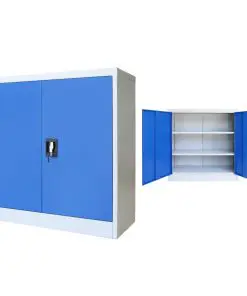 vidaXL Office Cabinet Metal 90x40x90 cm Grey and Blue