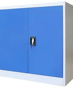 vidaXL Office Cabinet Metal 90x40x90 cm Grey and Blue
