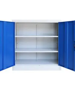 vidaXL Office Cabinet Metal 90x40x90 cm Grey and Blue