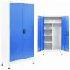 vidaXL Locker Cabinet with 2 Doors Metal 90x40x180 cm Grey and Blue vidaXL Locker Cabinet with 2 Doors Metal 90x40x180 cm Grey and Blue