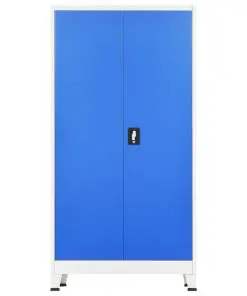 vidaXL Locker Cabinet with 2 Doors Metal 90x40x180 cm Grey and Blue