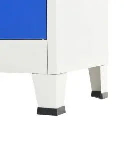 vidaXL Locker Cabinet with 2 Doors Metal 90x40x180 cm Grey and Blue