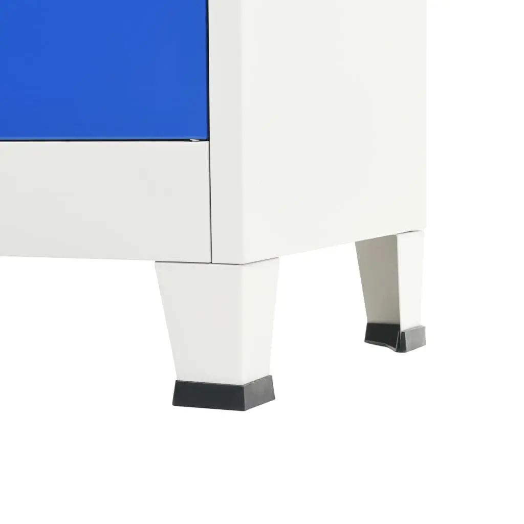 vidaXL Locker Cabinet with 2 Doors Metal 90x40x180 cm Grey and Blue