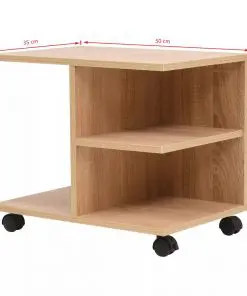 vidaXL Rolling Shelf 50x35x42 cm Oak