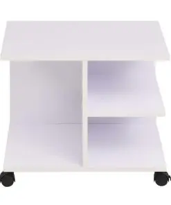 vidaXL Rolling Shelf 50x35x42 cm White