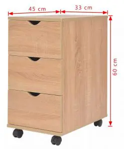 vidaXL Drawer Unit 33x45x60 cm Oak