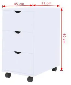 vidaXL Drawer Unit 33x45x60 cm White