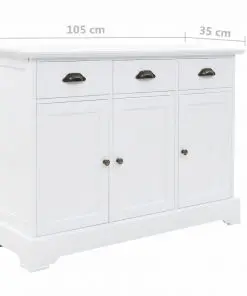 vidaXL Sideboard with 3 Doors MDF and Pinewood 105x35x77.5 cm