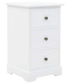 vidaXL Bedside Cabinet MDF and Pinewood 35x32x59 cm