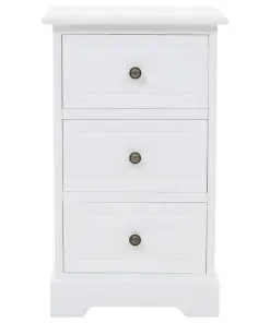 vidaXL Bedside Cabinet MDF and Pinewood 35x32x59 cm