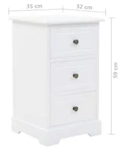 vidaXL Bedside Cabinet MDF and Pinewood 35x32x59 cm
