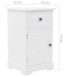 vidaXL Bedside Cabinet MDF and Pinewood 35x32x59 cm