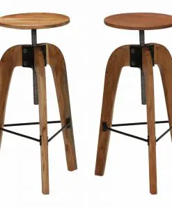 vidaXL Bar Chairs 2 pcs Solid Acacia Wood