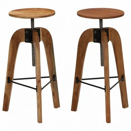 vidaXL Bar Chairs 2 pcs Solid Acacia Wood