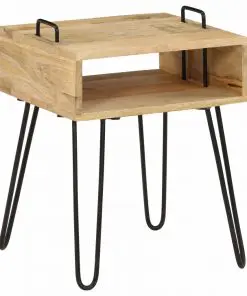 vidaXL Bedside Table Solid Mango Wood 40x34x47 cm