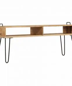 vidaXL TV Stand Solid Mango Wood 110x35x45 cm