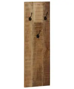 vidaXL Wall-mounted Coat Racks 2 pcs Solid Mango Wood 36x110x3 cm