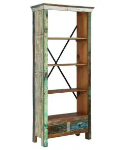 vidaXL Bookcase Solid Reclaimed Wood 80x35x180 cm