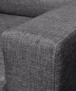 vidaXL 5-Person Sofa Set 2 Pieces Dark Grey Fabric