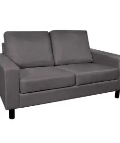 vidaXL 5-Person Sofa Set 2 Pieces Dark Grey Fabric