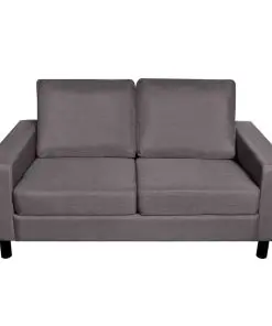 vidaXL 5-Person Sofa Set 2 Pieces Dark Grey Fabric