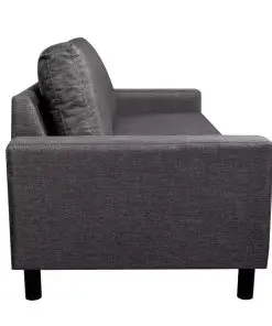 vidaXL 5-Person Sofa Set 2 Pieces Dark Grey Fabric