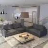 vidaXL 5-Person Sofa Set 2 Pieces Dark Grey Fabric