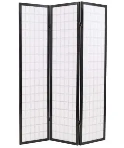 vidaXL Folding 3-Panel Room Divider Japanese Style 120×170 cm Black