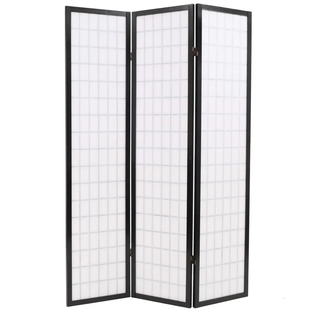 vidaXL Folding 3-Panel Room Divider Japanese Style 120×170 cm Black