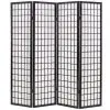 vidaXL Folding 4-Panel Room Divider Japanese Style 160×170 cm Black