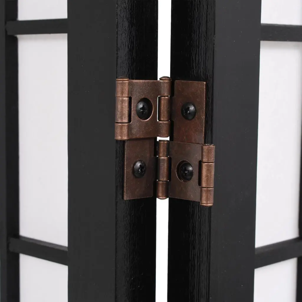 vidaXL Folding 4-Panel Room Divider Japanese Style 160×170 cm Black