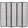 vidaXL Folding 5-Panel Room Divider Japanese Style 200×170 cm Black