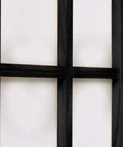 vidaXL Folding 5-Panel Room Divider Japanese Style 200×170 cm Black