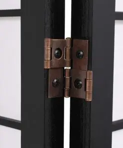 vidaXL Folding 5-Panel Room Divider Japanese Style 200×170 cm Black