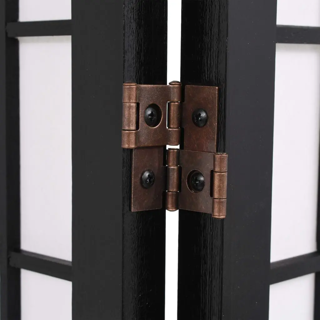 vidaXL Folding 5-Panel Room Divider Japanese Style 200×170 cm Black