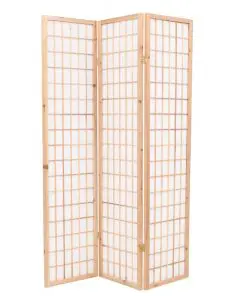 vidaXL Folding 3-Panel Room Divider Japanese Style 120×170 cm Natural