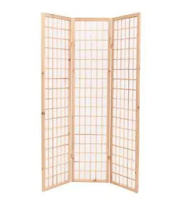 vidaXL Folding 3-Panel Room Divider Japanese Style 120×170 cm Natural