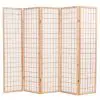 vidaXL Folding 5-Panel Room Divider Japanese Style 200×170 cm Natural