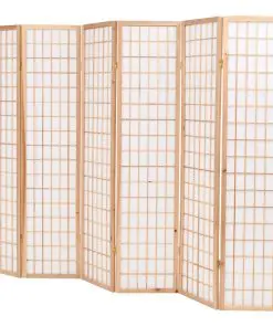 vidaXL Folding 6-Panel Room Divider Japanese Style 240×170 cm Natural