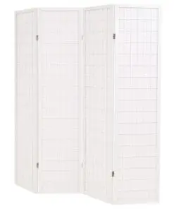 vidaXL Folding 4-Panel Room Divider Japanese Style 160×170 cm White
