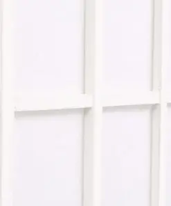 vidaXL Folding 5-Panel Room Divider Japanese Style 200×170 cm White