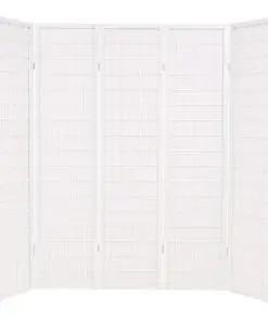 vidaXL Folding 5-Panel Room Divider Japanese Style 200×170 cm White