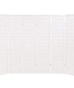 vidaXL Folding 6-Panel Room Divider Japanese Style 240×170 cm White