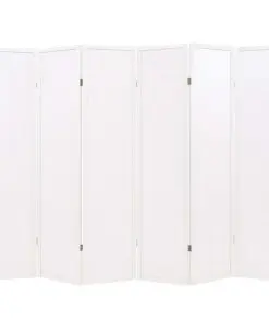 vidaXL Folding 6-Panel Room Divider Japanese Style 240×170 cm White