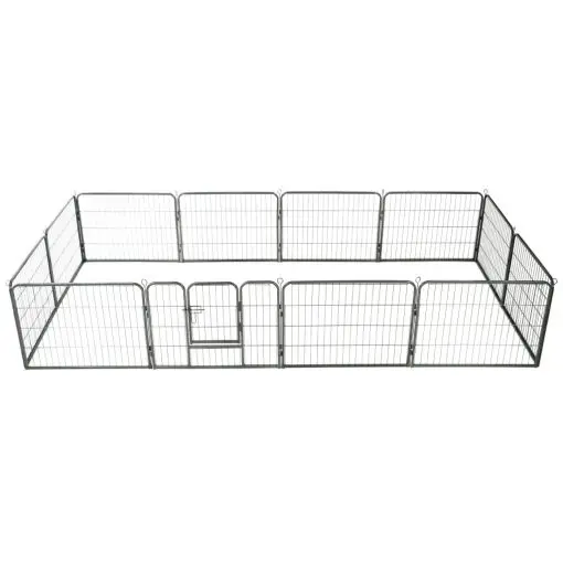 vidaXL Dog Playpen 12 Panels Steel 80×60 cm Black