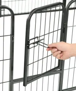 vidaXL Dog Playpen 12 Panels Steel 80×60 cm Black