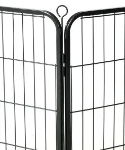 vidaXL Dog Playpen 12 Panels Steel 80×60 cm Black