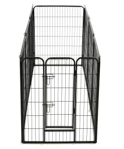 vidaXL Dog Playpen 8 Panels Steel 80×100 cm Black