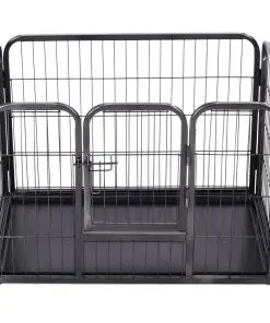 vidaXL Puppy Playpen Steel 93x63x61cm